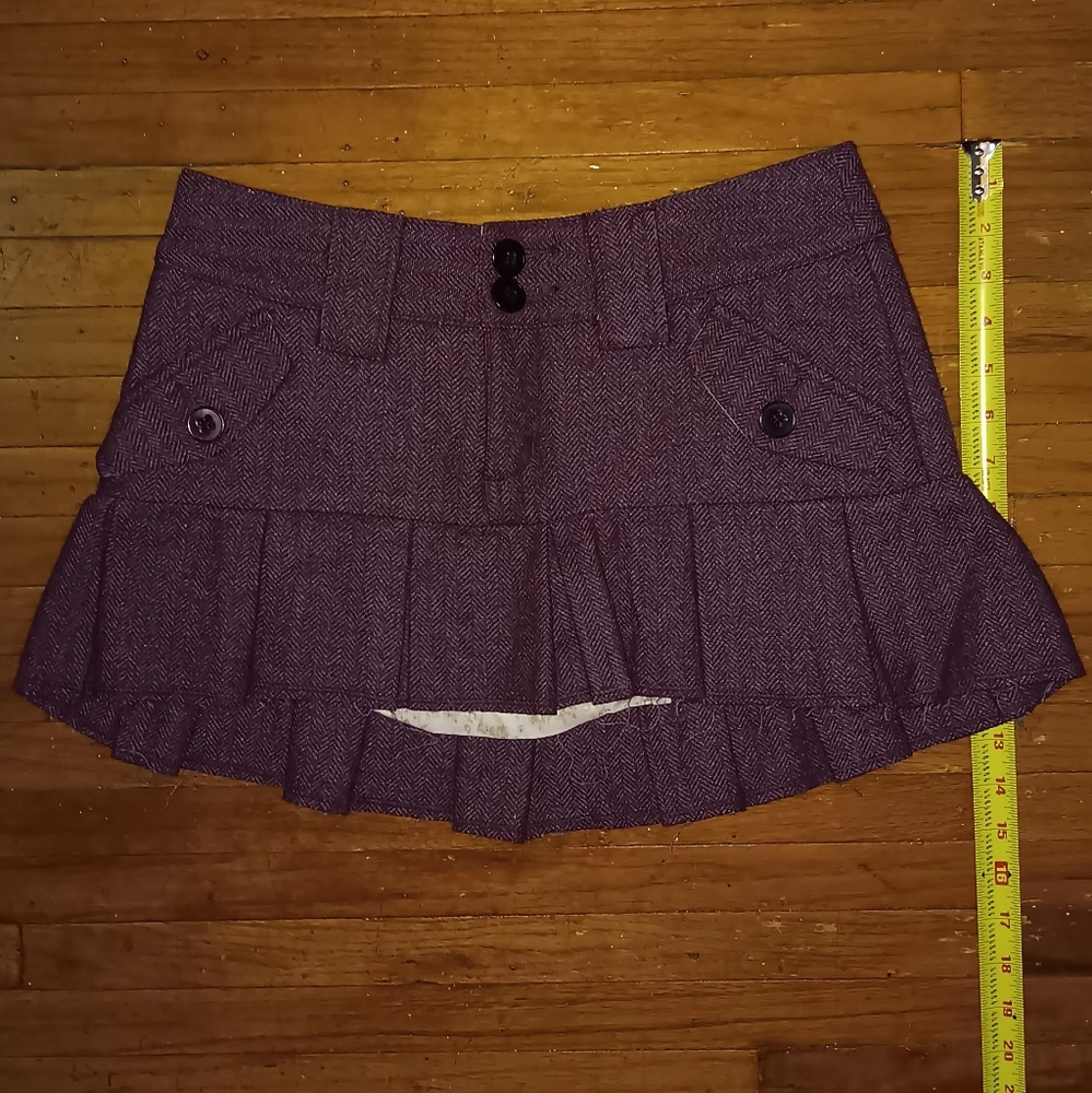 Triple 5 soul tweed mini skirt